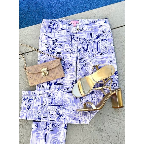 Lilly Pulitzer Pants - Lilly Pulitzer Kelly Ankle Skinny Pants Rock the Dock Print Size 4 Sailboat